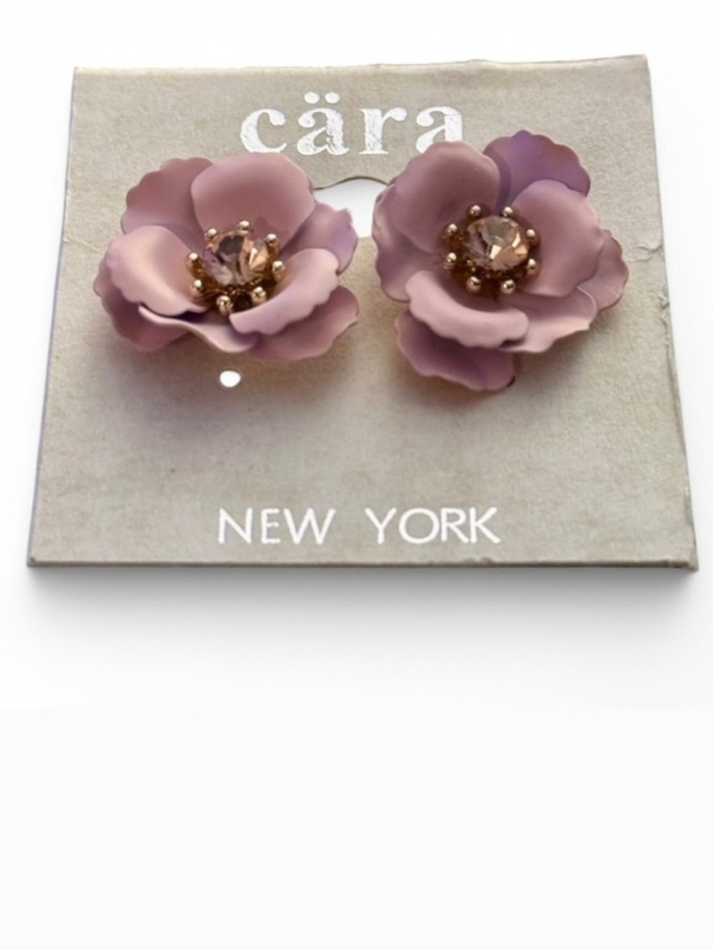 Vintage Cara New York Pink Floral Stud Earrings